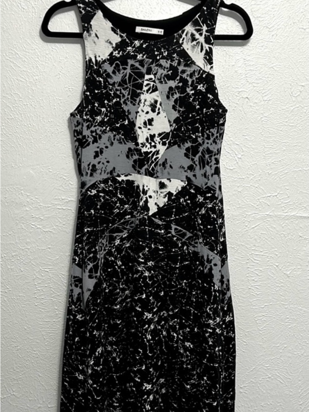 Bailey 44 Black & Gray Abstract Paint Splatter Madi Dress